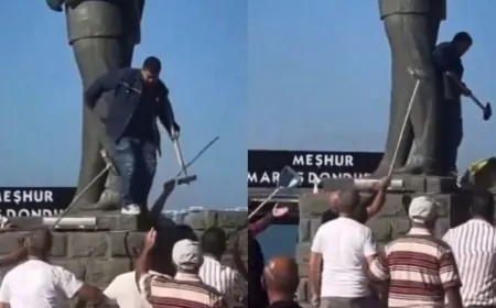 Ayvalık’ta Atatürk Heykeline saldırı girişimi