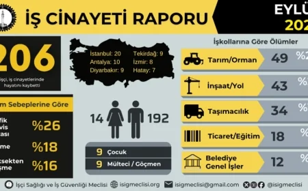 İSİG Meclisi: Eylül ayında en az 206 işçi çalışırken hayatını kaybetti