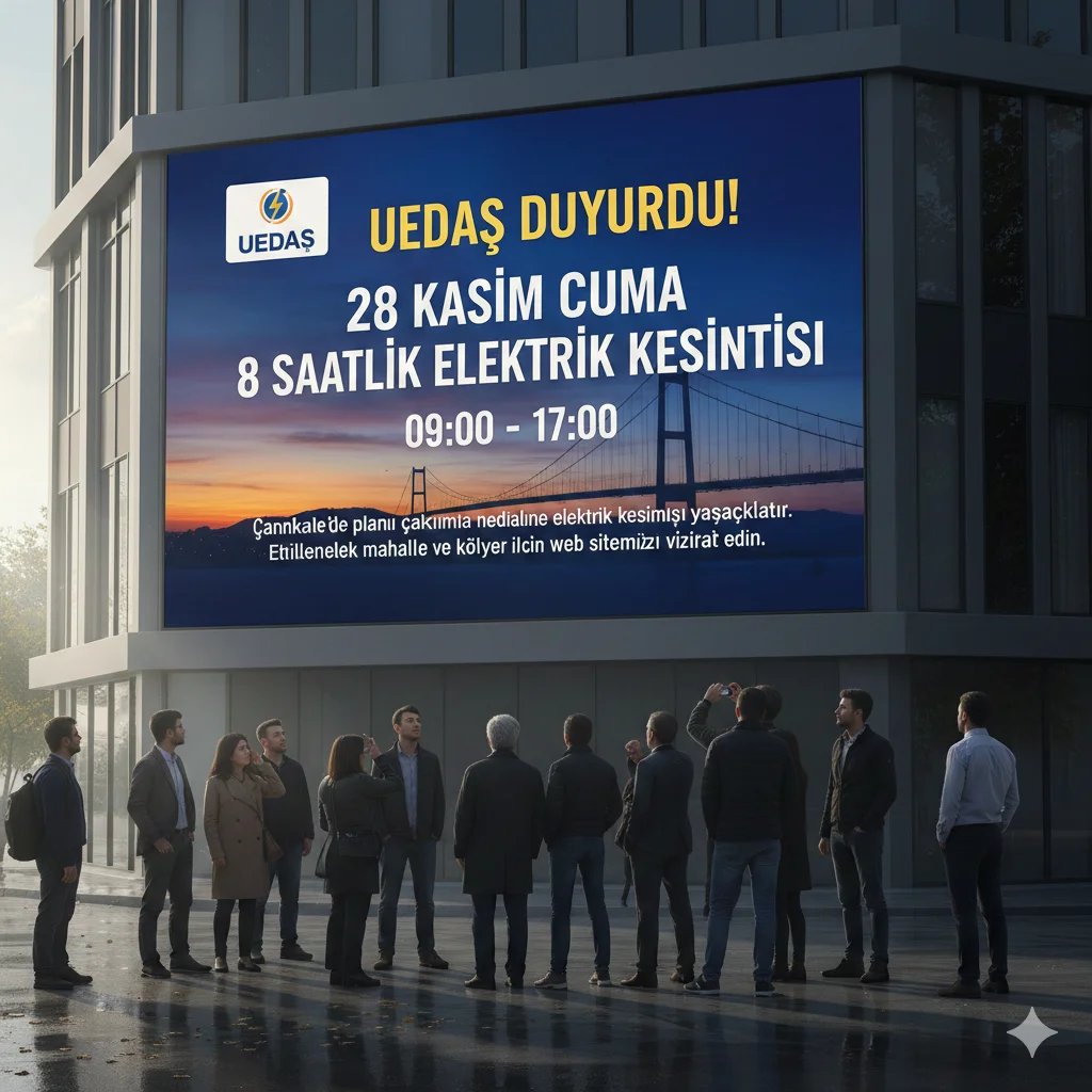 UEDAŞ Duyurdu: Çanakkale'de 28 Kasım Cuma Günü 8 Saatlik Elektrik Kesintisi