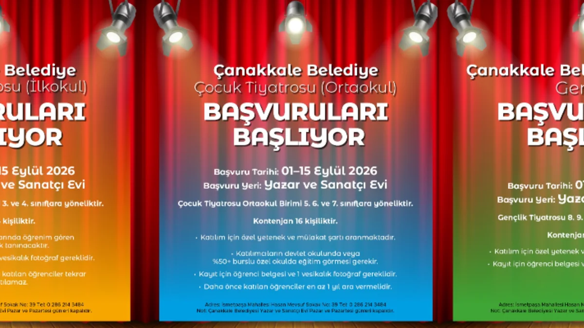 Çanakkale Belediye Tiyatrosunda çocuk ve gençler için kayıt dönemi